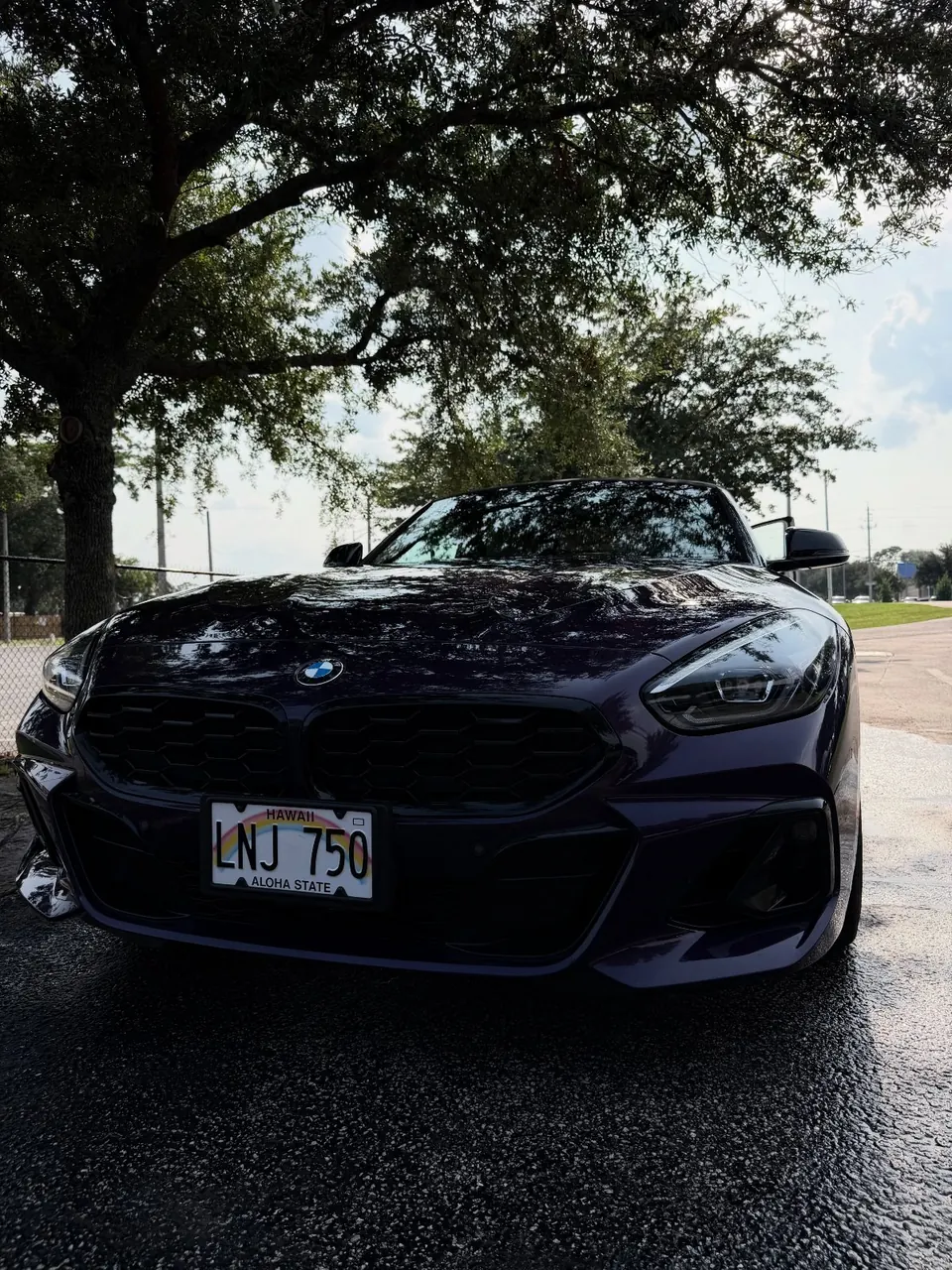 Dark BMW Z4 M40i after a mobile detail