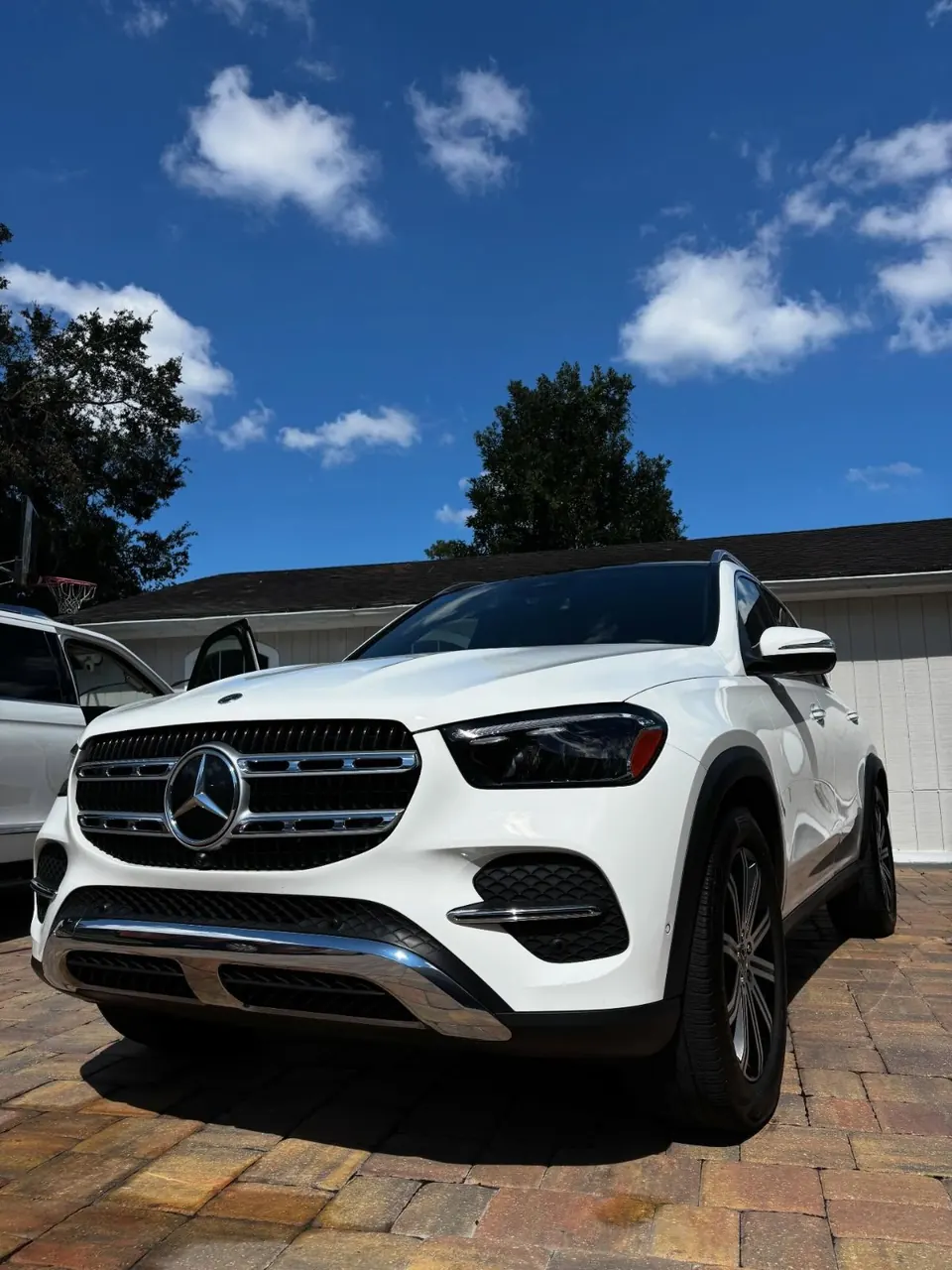 White Mercedes-Benz GLE after a full detail